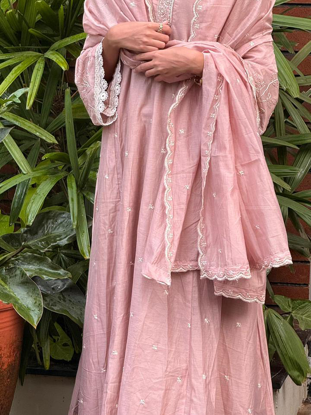 nazmi pastel pink salwar set nazmi pastel pink salwar set