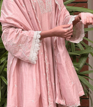 nazmi pastel pink salwar set