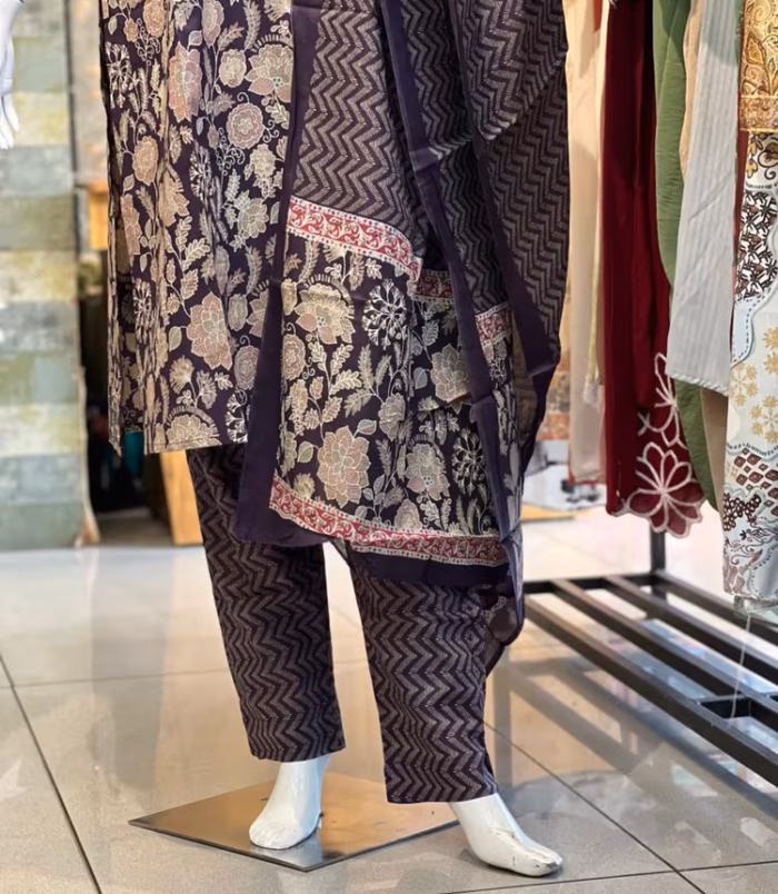 Purple 3 Piece Cotton Salwar