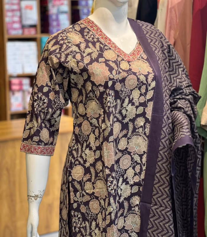Purple 3 Piece Cotton Salwar