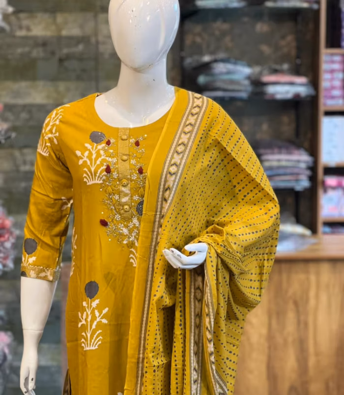 y3_uqk2hj Mustard Yellow Salwar Set