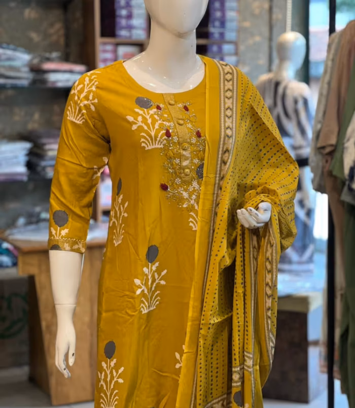 y4_te89df Mustard Yellow Salwar Set